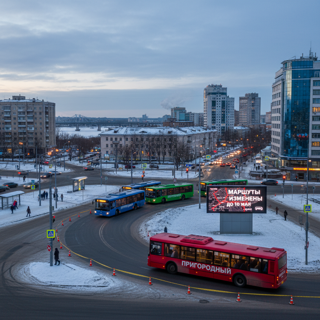 В Перми до 10 мая изменили пути следования четырех пригородных автобусов