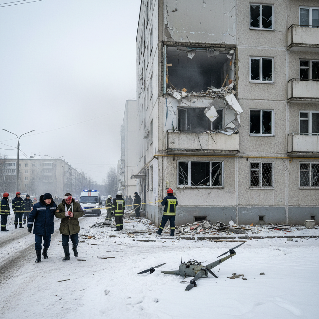 Атака БПЛА в Пермском округе: повреждено здание, ранен один человек