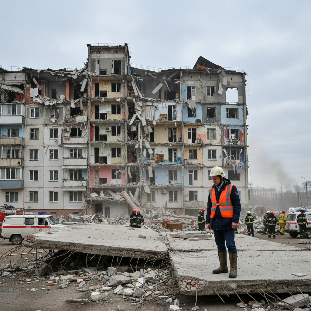Эдуард Соснин оценил ущерб жилому дому в Перми после атаки беспилотника